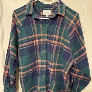 American Eagle Plaid Button-Up Shirt
